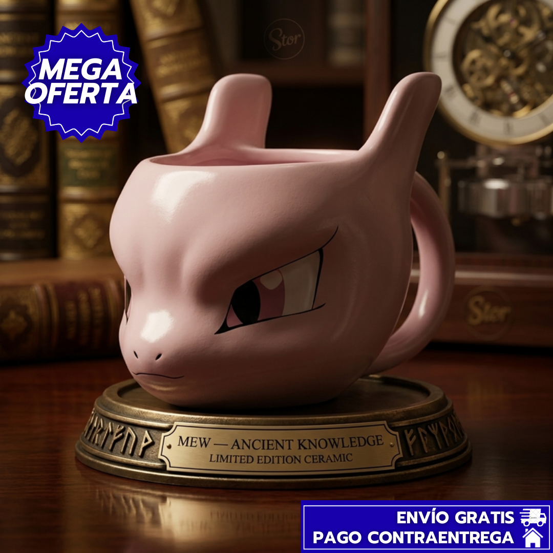 Mewtwo Mug: Taza de porcelana con diseño de Mewtwo para fans y coleccionistas.